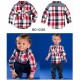 bo0135 ชุดเด็กผู้ชาย เสื้อเชิ๊ตแขนยาวลายสก๊อต + กางเกงขายาว (2ชิ้น) 