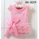 bs0019 ชุดบัลเลท์เด็ก เจ้าหญิงแต่งเพชรสกรีนลาย Princess สีชมพู