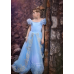 GI0867 ชุดเจ้าหญิงซินเดอเรลล่า Cinderella เชือกถักหลัง กระโปรงหางยาว สีฟ้า S.110/140