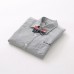 BO0498 เสื้อเชิ๊ตเด็กผู้ชายออกงาน คอปกแขนยาว สีเทา + หูกระต่ายลายธงชาติอเมริกา (2ชิ้น) S.130