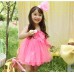 GI0694 เดรสเด็กผู้หญิง สายเดี่ยว สม๊อคอก แต่งโบว์ กระโปรงฟูฟ่อง สีชมพู S.100/110