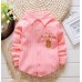 BO0239 ชุดเด็กผู้ชายออกงาน เสื้อเชิ๊ตแขนยาวลายทางสีส้ม หูกระต่ายจุดน้ำเงิน กางเกงยีนส์ขายาว (3ชิ้น) S.80