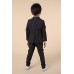 BO0361 ชุดสูทเด็กผู้ชายออกงาน เสื้อสูท + กางเกงลายทางสีดำ (2ชิ้น)