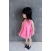 GI1145 ชุดเดรสเด็กผู้หญิง แขนกุด แต่งกระเป๋า สีชมพูบานเย็น S.120/130