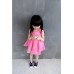 GI1145 ชุดเดรสเด็กผู้หญิง แขนกุด แต่งกระเป๋า สีชมพูบานเย็น S.120/130