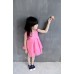 GI1145 ชุดเดรสเด็กผู้หญิง แขนกุด แต่งกระเป๋า สีชมพูบานเย็น S.120/130
