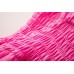 GI0694 เดรสเด็กผู้หญิง สายเดี่ยว สม๊อคอก แต่งโบว์ กระโปรงฟูฟ่อง สีชมพู S.100/110