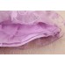 GI0679 เดรสเด็กผู้หญิง ออกงาน แขนสั้น แต่งลูกไม้ลายดอกไม้รอบชุด สีม่วง