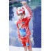 SW0109 ชุดว่ายน้ำเด็กผู้ชาย แบบเสื้อแขนยาว กางเกงขาสามส่วน พร้อมหมวก ลายรถบัส TAYO (3ชิ้น) S.140