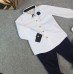 BO0256 เสื้อเชิ๊ตเด็กผู้ชายออกงาน คอปกสีขาวแขนยาวขอบแขนกรมท่า แต่งเข็มกลัดปกเสื้อลายกุหลาบ (2ชิ้น)