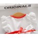 GI1112 เดรสสั้นเด็กผู้หญิงออกงานแขนระบายสีขาว แต่งขอบริบบิ้นสีแดง S.90/100