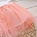 GI0825 ชุดเดรสสั้นเด็กผู้หญิงออกงาน ชุดราตรีเด็กเล็ก แขนสั้นแต่งลูกไม้สีขาว กระโปรงสีชมพู S.80
