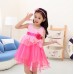 GI1104 ชุดเดรสเด็กผู้หญิงแขนกุด แต่งโบว์ที่เอว โทนสีชมพู