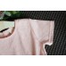 GI1257 เดรสเด็กผู้หญิงออกงาน คอกลมแขนสั้น พร้อมเชือกติดดอกไม้ผูกเอว สีชมพู (2ชิ้น)