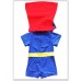 SW0024 ชุดว่ายน้ำเด็กผู้ชาย แบบบอดี้สูท แขนขาสั้น ผ้าคลุม (ถอดออกได้) ลายซุปเปอร์แมน พร้อมหมวก (2ชิ้น) S.90