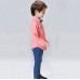 BO0239 ชุดเด็กผู้ชายออกงาน เสื้อเชิ๊ตแขนยาวลายทางสีส้ม หูกระต่ายจุดน้ำเงิน กางเกงยีนส์ขายาว (3ชิ้น)