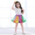 LE0386A กระโปรงสีรุ้ง ปอมๆ เชียร์ ผูกโบว์ขอบเอว ไซส์เด็กโต - ผู้ใหญ่ ไซส์ XL
