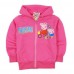 CO0190 เสื้อกันหนาวเด็ก ซิปหน้า แขนยาว พร้อมฮู้ด ลาย Peppa Pig สีชมพูเข้ม 