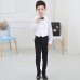 BO0628 เสื้อกั๊กเด็กผู้ชายสีขาว แต่งลายผ้าลูกไม้และคริสตัล สีขาว S.150