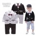 BS0808N ชุดบอดี้สูทเด็กผู้ชาย ออกงาน คอปก แขนยาว ติดหูกระต่ายสีม่วง เสื้อคลุมเย็บติด สีเทา S.95