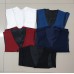 BO0628 เสื้อกั๊กเด็กผู้ชายสีขาว แต่งลายผ้าลูกไม้และคริสตัล สีขาว S.150