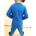 BO0440 ชุดเด็กผู้ชายออกงาน เสื้อสูทแขนยาว และกางเกงขายาว สีน้ำเงิน (2ชิ้น)