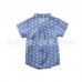 BO0517 เสื้อเชิ๊ตเด็กผู้ชายออกงาน แขนสั้นผ้ายีนส์ลายจุด ติดหูกระต่ายลายสก๊อต S.130
