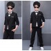 BO0585 ชุดสูทเด็กผู้ชาย เด็กโต ครบเซ็ท เสื้อเชิ๊ต + หูกระต่าย + เสื้อสูท + เสื้อกั๊ก + กางเกงขายาวสีดำ (5ชิ้น)