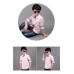 BO0520 เสื้อเชิ๊ตเด็กผู้ชายออกงาน เด็กโต คอปกแขนยาว สีชมพู 