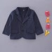 BS1039 ชุดบอดี้สูทเด็กผู้ชายแขนยาวออกงาน เนคไทสีแดง พร้อมเสื้อสูทสีกรมท่า (2ชิ้น) S.90