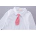 BS1039 ชุดบอดี้สูทเด็กผู้ชายแขนยาวออกงาน เนคไทสีแดง พร้อมเสื้อสูทสีกรมท่า (2ชิ้น) S.90