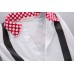 BS0238 ชุดบอดี้สูทเด็ก เอี๊ยมคอปกลายจุดแขนสั้น แนวมิกกี้เมาส์ S.80