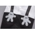 BS0238 ชุดบอดี้สูทเด็ก เอี๊ยมคอปกลายจุดแขนสั้น แนวมิกกี้เมาส์ S.80