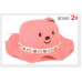 ha0006 หมวกหน้าหมีติดโบว์ที่หู ขอบหมวกระบาย (เลือกสี)