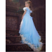 GI0867 ชุดเจ้าหญิงซินเดอเรลล่า Cinderella เชือกถักหลัง กระโปรงหางยาว สีฟ้า S.110/140