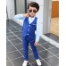 BO0692A ชุดกั๊กเด็กผู้ชายออกงาน เสื้อกั๊ก และกางเกงขายาวสีน้ำเงิน (2ชิ้น) 
