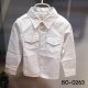 BO0263X << สินค้ามีตำหนิ >> เสื้อเชิ๊ตเด็กผู้ชายออกงาน คอปกแขนยาว แต่งกระเป๋าที่อก สีขาว S.120