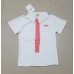 BO0324 ชุดเด็กผู้ชายออกงาน เสื้อคอปกแขนสั้นสีขาว ติดเนคไทด์ + กางเกงสีโอรส (3ชิ้น) S.140