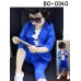 BO0340 ชุดเด็กผู้ชายออกงาน เสื้อสูทแขนสามส่วน และกางเกงขาสามส่วน สีน้ำเงิน (2ชิ้น)