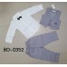 BO0352 ชุดเด็กผู้ชายออกงาน เสื้อแขนยาวสีขาว + หูกระต่าย + เสื้อกั๊ก + กางเกงขายาวสีเทา (4ชิ้น) 