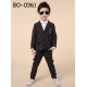 BO0361 ชุดสูทเด็กผู้ชายออกงาน เสื้อสูท + กางเกงลายทางสีดำ (2ชิ้น)