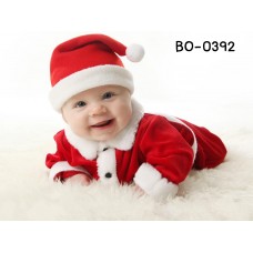 BO0392 ชุดซานตาครอสเด็กผู้ชาย แขนยาว กางเกงขายาว พร้อมหมวก ต้อนรับคริสมาสต์นี้ (3ชิ้น)