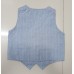 BO0444 ชุดเซ็ทเด็กผู้ชาย เสื้อเชิ๊ตสีโอรสติดหูกระต่ายม่วง + เสื้อกั๊ก และกางเกงลายทางสีเทา (3ชิ้น) 