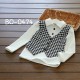 BO0474 เสื้อเด็กผู้ชายออกงาน แขนยาวกั๊กเย็บติด สีขาวดำ S.100/110