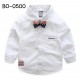 BO0500X2 << สินค้ามีตำหนิ >> เสื้อเชิ๊ตเด็กผู้ชายออกงาน คอปกแขนยาว สีขาว (ไม่มีหูกระต่าย) S.130