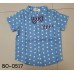 BO0517 เสื้อเชิ๊ตเด็กผู้ชายออกงาน แขนสั้นผ้ายีนส์ลายจุด ติดหูกระต่ายลายสก๊อต