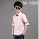 BO0520 เสื้อเชิ๊ตเด็กผู้ชายออกงาน เด็กโต คอปกแขนยาว สีชมพู 