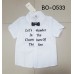 BO0533 เสื้อเชิ๊ตเด็กผู้ชายแขนสั้นสีขาว ติดหูกระต่ายลายจุดสีดำ (2ชิ้น) 