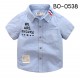 BO0538 เสื้อเชิ๊ตเด็กผู้ชายออกงาน คอปกแขนสั้นสีฟ้า