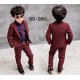 BO0561 ชุดสูทเด็กผู้ชายเด็กโต เสื้อสูทแขนยาว และกางเกงขายาว สีน้ำตาลแดง (2ชิ้น)